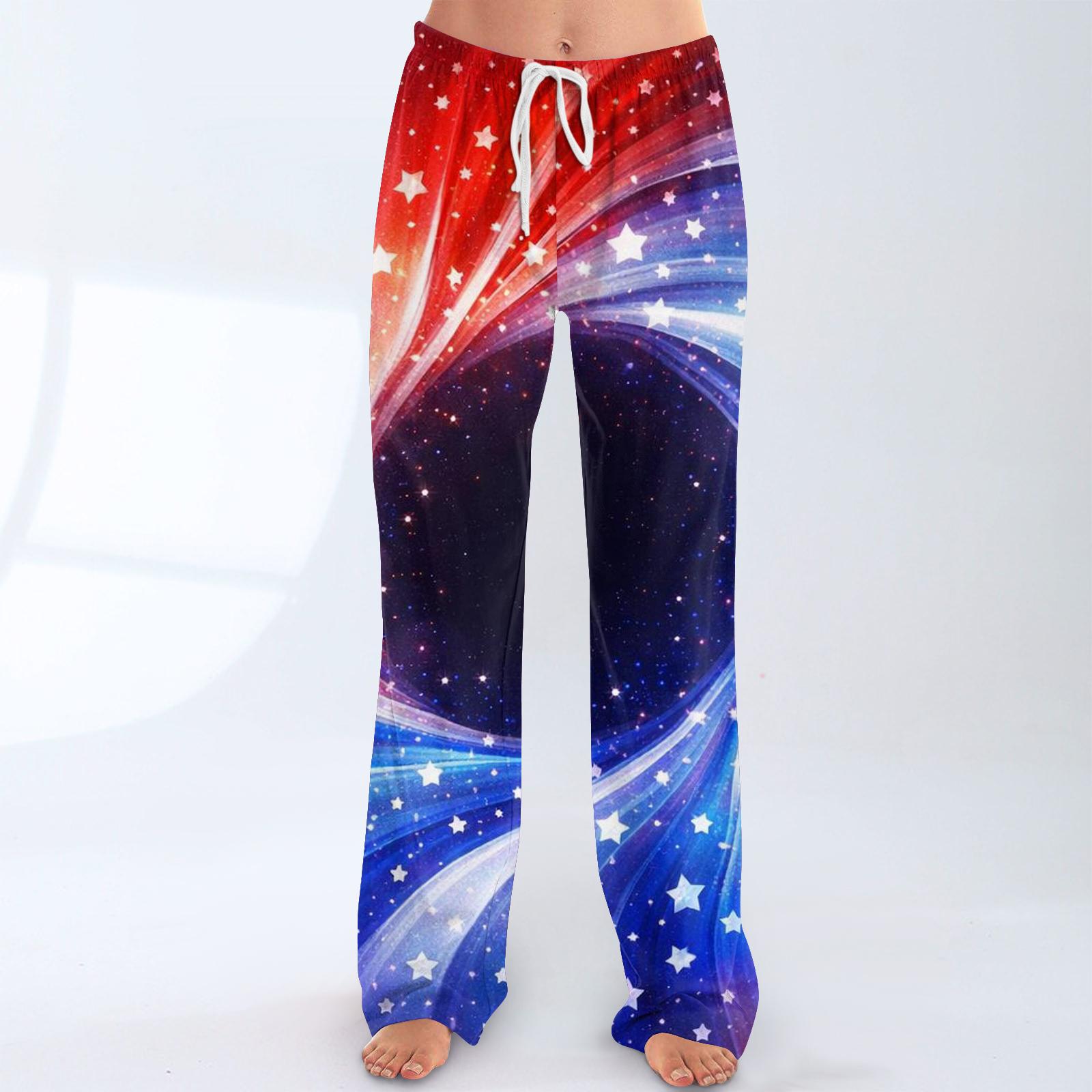 

Женские модные свободные повседневные брюки с принтом и эластичной талией на шнурке M