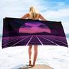 Cyberpunk Style Neon Microfiber Beach Towel, Extra Large Beach Towels Oversized, Lightweight Pool Towels,Quick Dry Bath Towels