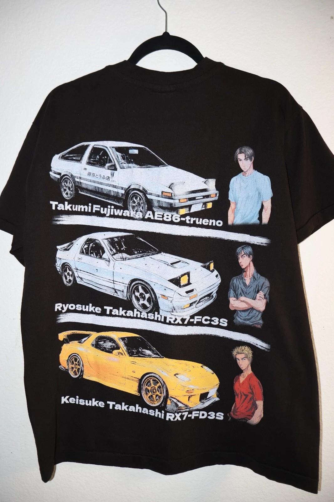 

Initial D AE86 Modern Vintage Style Anime T Shirt Large M