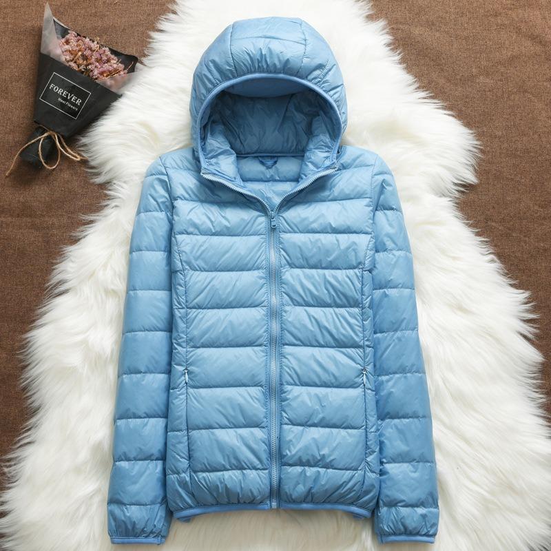 Down Jacket Women Coat Autumn Winter Jackets for Warm Quilted Parka Ladies and Light  Female Ultralight Hooded