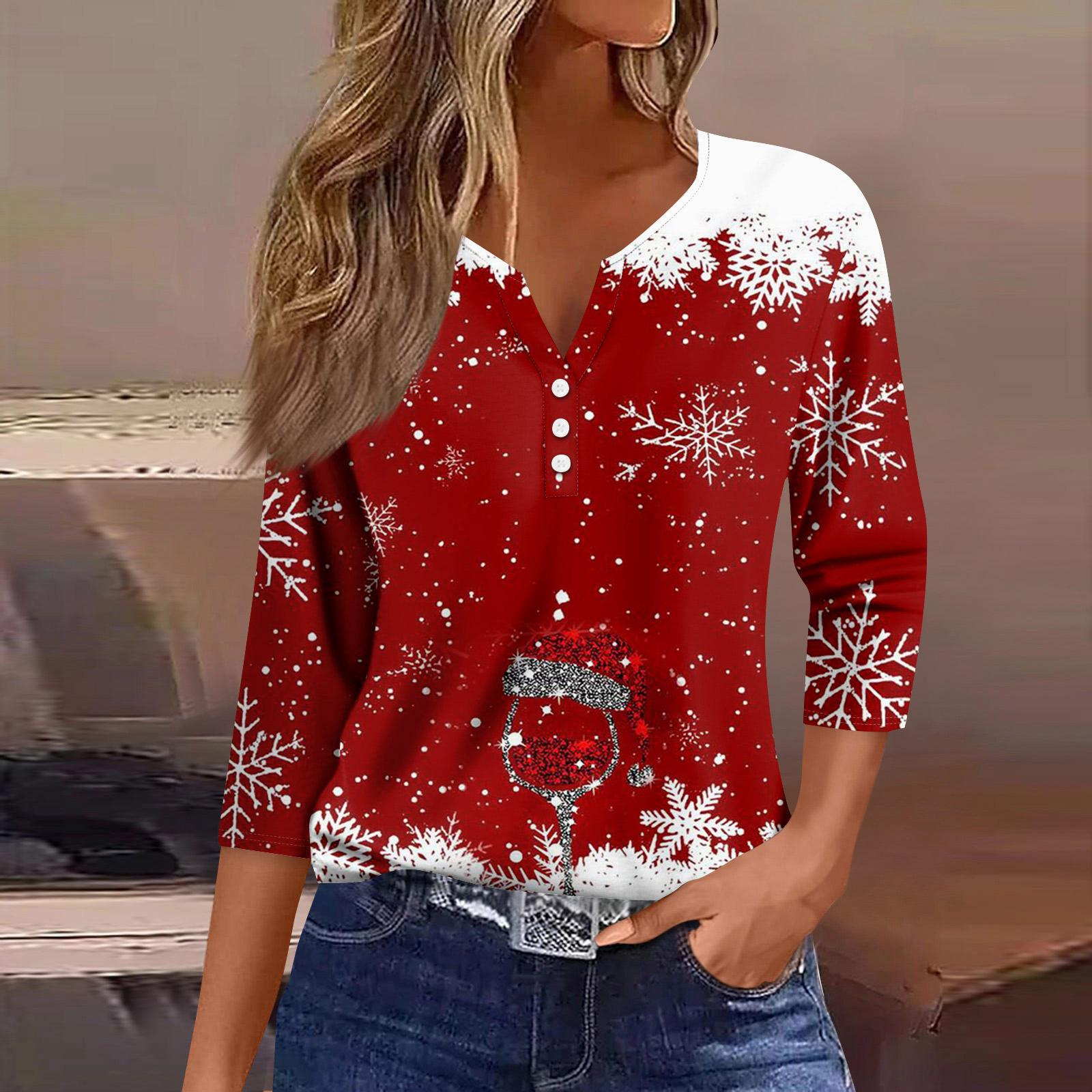 

Женская мода повседневная футболка с рукавом три четверти и V-образным вырезом с цветочным принтом XXL