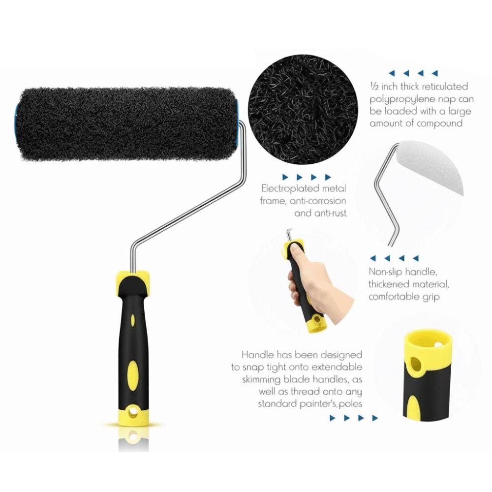 Smooth Plastering Painting Roller Set Comfortable Handle Compound Roller Texture Roller Homeowners