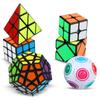 POTAN Thinkmax 6ks Speed ​​Cube Set, Magic Cube Set of 2x2x2 3x3x3 Pyramid Megaminx Skew Cube Set of Puzzle