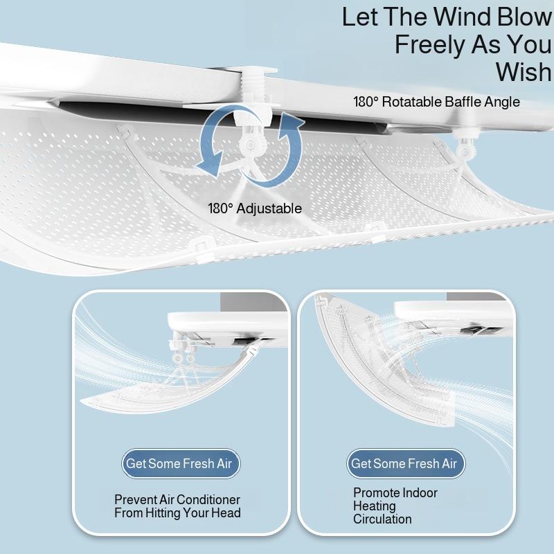 Office Central Air Conditioning Anti-direct Blowing Baffle Punch-free Air Conditioning Cold Wind Baffle Air Conditioner Parts