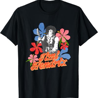 Camiseta Floral Inspirada en Jimi Hendrix de los 60