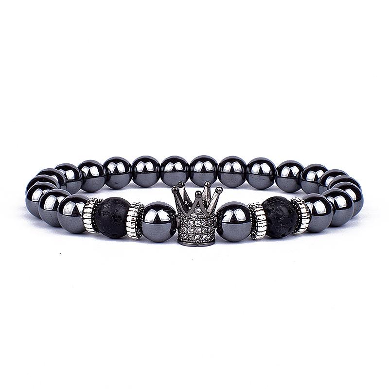 Vintage Lion Head Beaded Bracelets Men Obsidian Lava Stone Dog Paw Charm Bracelets & Bangles for Women Friendship Jewelry Gift
