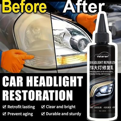 Headlight Restoration Kit, Headlight Scratch Remover & Polish Cream, Remove Oxidation Yellowing Lens Cleaner, Car Headlamp Repair Compound Wax