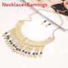 Necklace Fashion Tassel Eardrop Set With Layered Chain And Gemstone Details