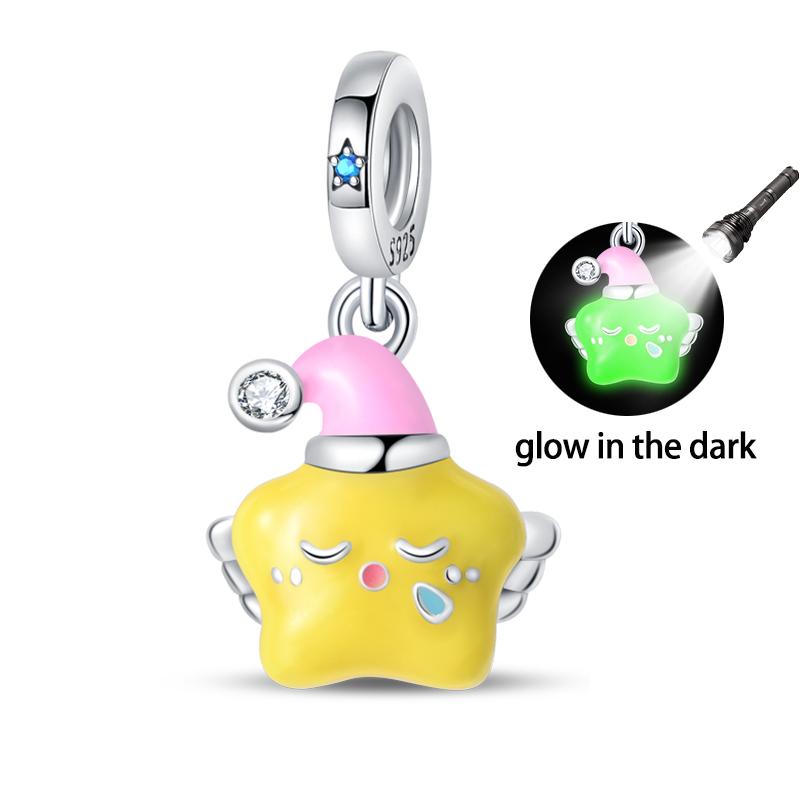 Copper Glow-In-The-Dark Firefly Butterfly Deer Charms Beads Pendants Fit Qikaola Original Bracelets Diy Birthday Jewelry