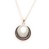 Altesse [L0182] - Silver Necklace 'Scarlett' Black White