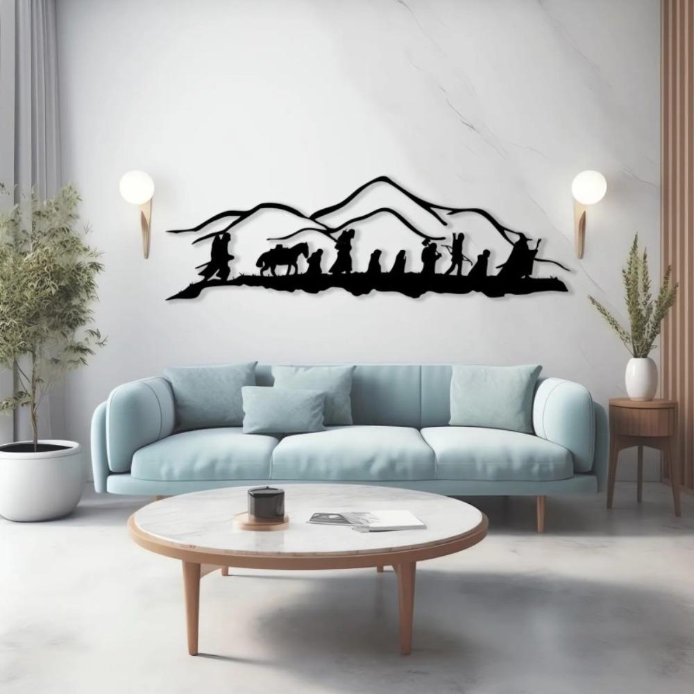 Iron Metal Wall Sculpture Fantasy Silhouette Art Home Decor Anniversary Gift Fans Hanging