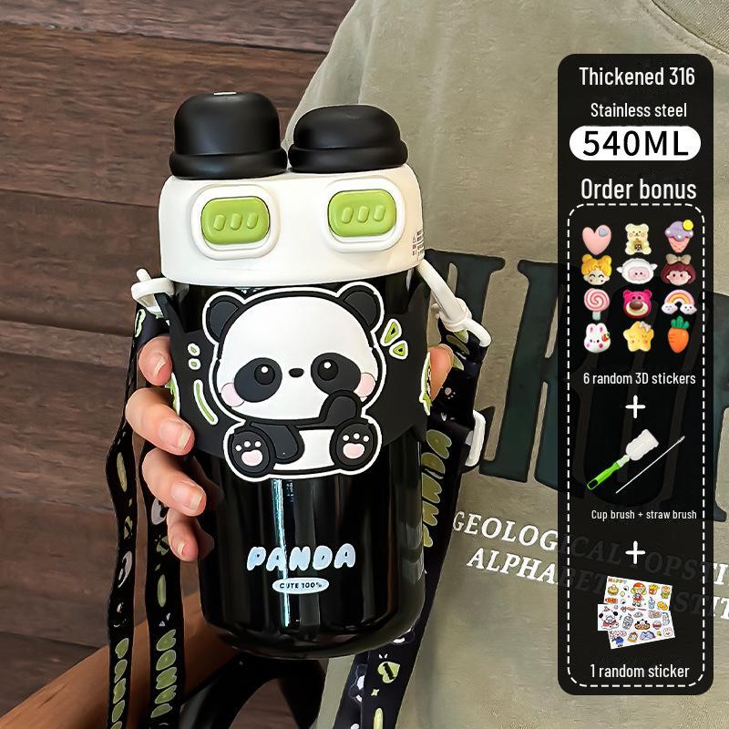 

Термокружка Panda для девочек 2024 года — симпатичная, вместительная, портативная с трубочкой 540ML