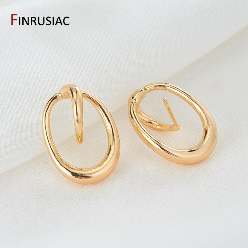 

Retro Simple 14K Gold Plated Metal Round Earrings, Geometric Stud Earrings For Women s Party Jewelry Accessories 1 Pair