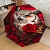 1PC Owl Roses Umbrella-8-Rib Reinforced, Automatic Open, Lightweight & Durable, Cute Fashion Accessory for Outdoor-P84
