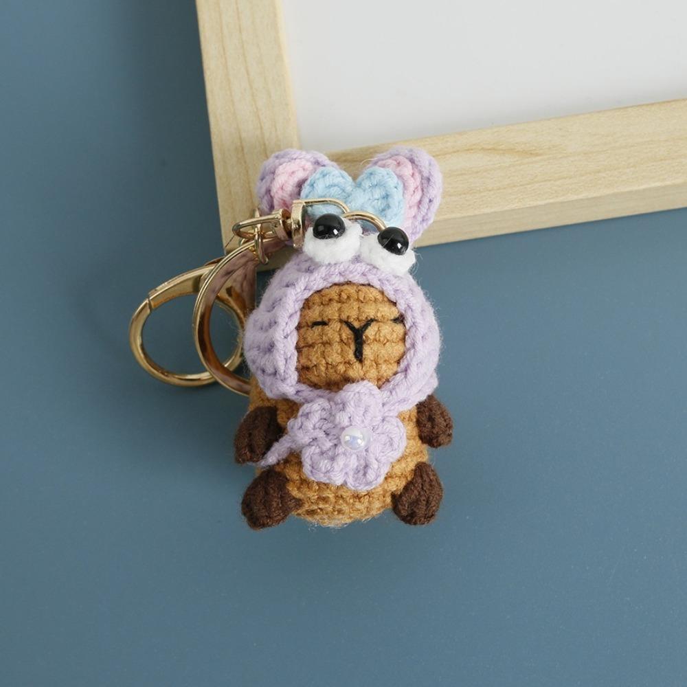 Capybara Doll Capybara Keychains Knitted Bag Pendant New Cartoon Pendant  Kids Toys