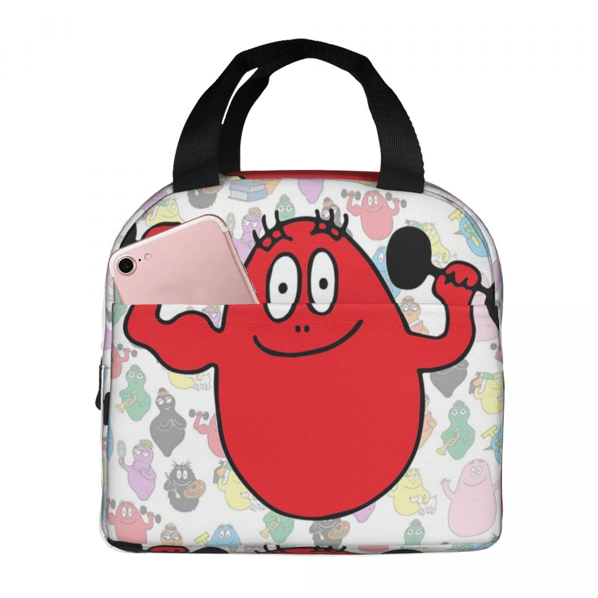 Barba Red Boy Les Barbapapa Family Insulated Lunch Bag for Women Office Cooler Thermal Food Box Tote Lunch Boxes Container One Size