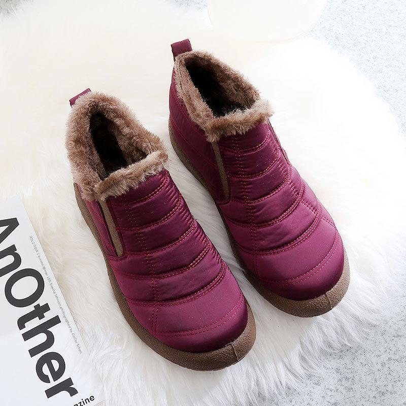 

Мужские высокие зимние ботинки для снега - с бархатной подкладкой, легкие, большого размера, ткань-зонтик 38 вино красного