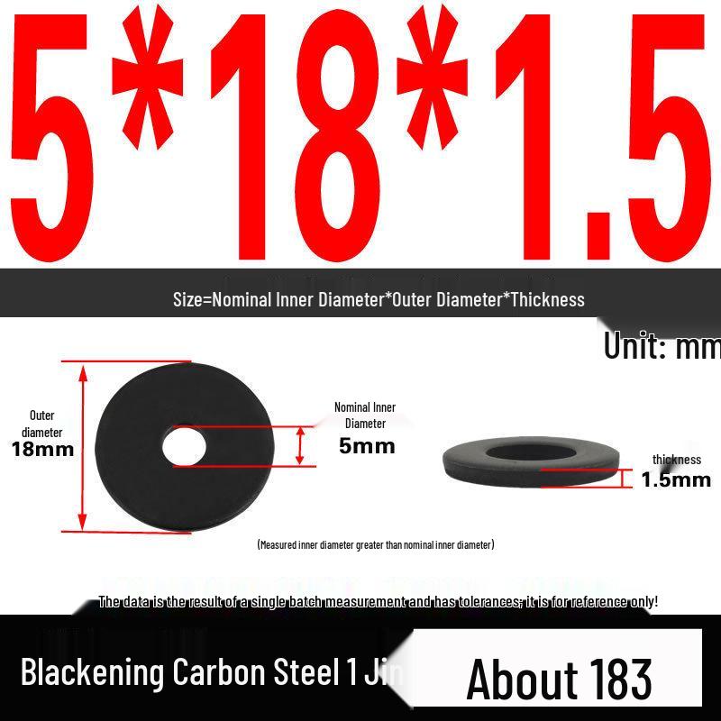 Blackened Thickened Oversized Metal Washer