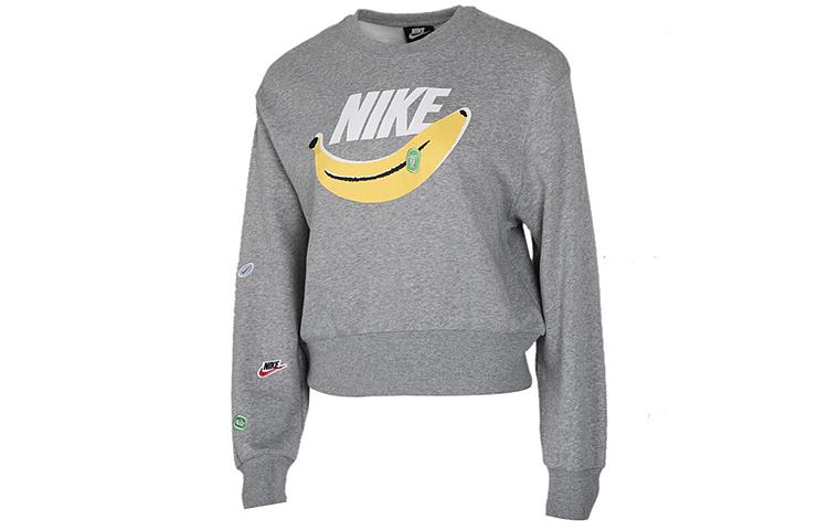Nike Sweatshirts Women s Gray Crew Neck Moderate Regular CK4436-063 S