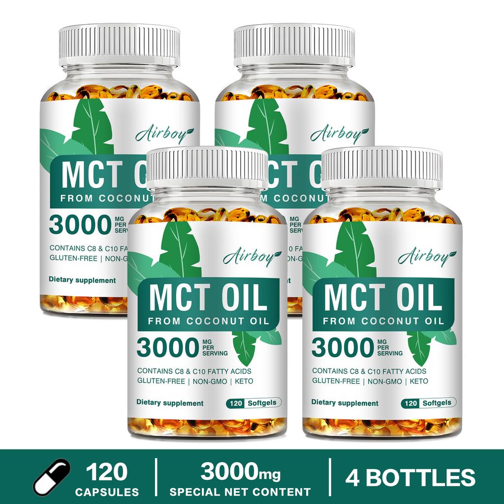 Airboy - Medium Chain Triglycerides Coconut Oil Softgels - Rich in C8 and C10 Fatty Acids - Brain Health