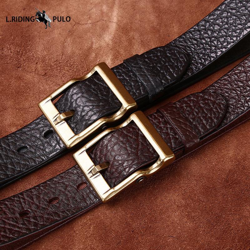 Retro Cowhide Leather Belt Men's Genuine Leather First Layer Cowhide Trendy Versatile Casual Jeans Belt