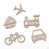 50 Pieces Blank Wood Bike Ship Car Train Plane Wooden Shapes Plaque Embellishment Tags for Kids