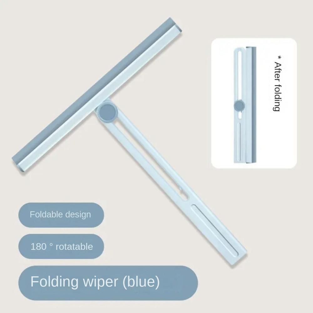 

Multifunctional Shower Glass Scraper Dual-sided Shower Squeegee Floor Window Glass Cleaning Tool синий