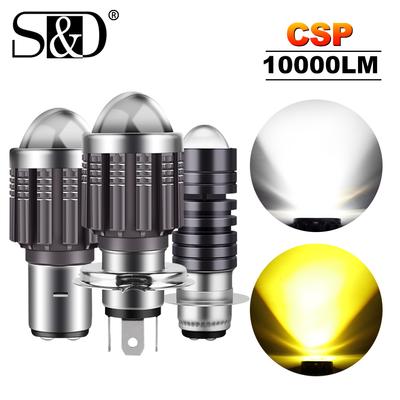 1Pc 10000Lm Motorrad Scheinwerfer H4 LED BA20D H6 Lampen Hallo Lo strahl Moto H6M P15D LED CSP Objektiv motorrad Lampe P15D-25-1 Weiß Gelb Nebel Lichter
