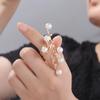 Geometric Gold Color Knuckle Ring Adjustable Fashion Jewelry Fashion Pearl Bead Rings  Girl