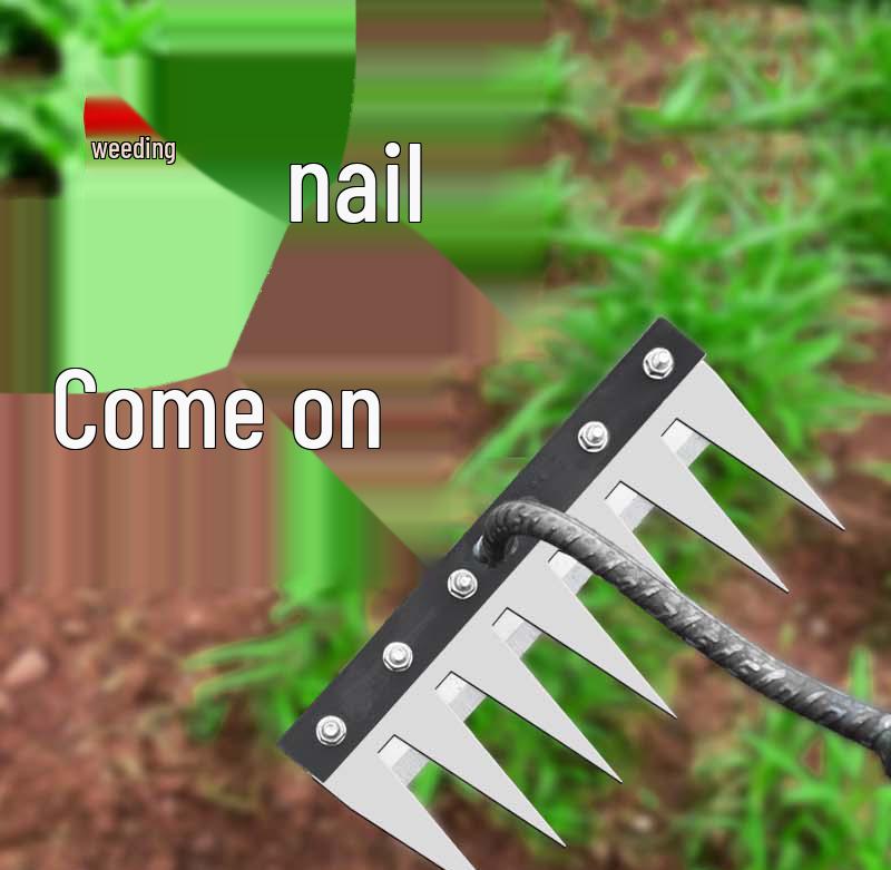 Multi-Functional Manganese Steel Weeding & Hoe Rake Tool