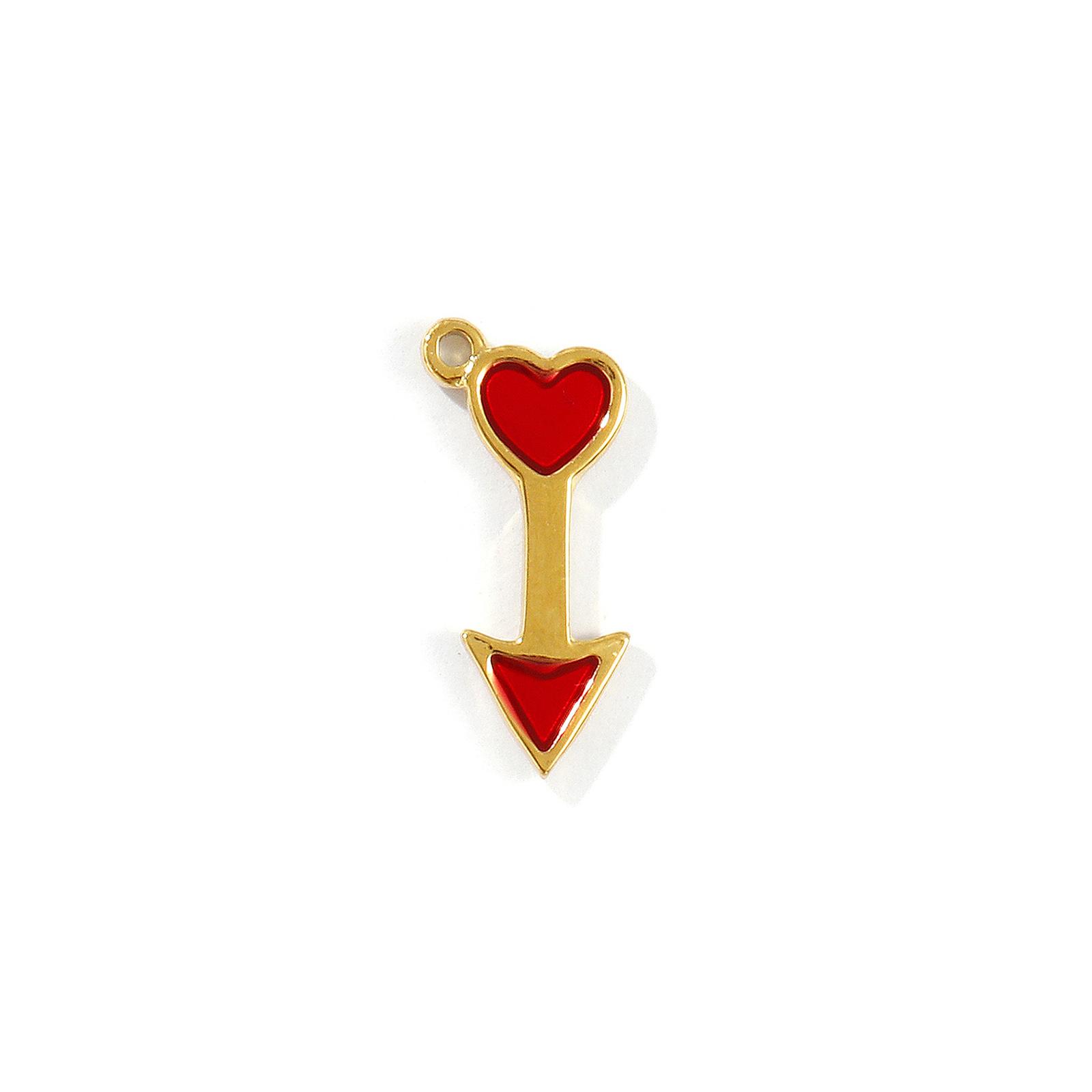 

1 Piece Waterproof 304 Stainless Steel Charms Red Enamel Heart Ex Voto Heart 18K Gold Plated Pendants For DIY Necklace Making