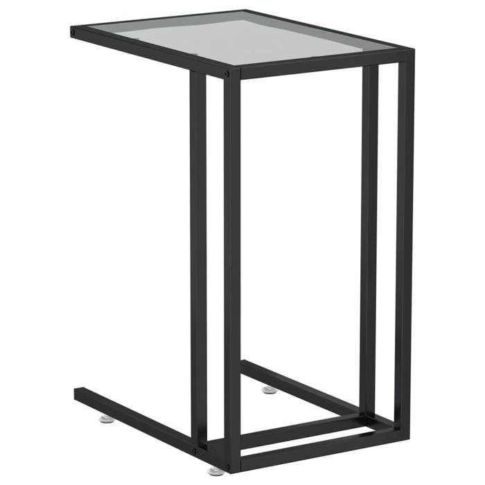 VidaXL Table d'appoint pour ordinateur Noir 50x35x65 cm Verre trempé 331650
