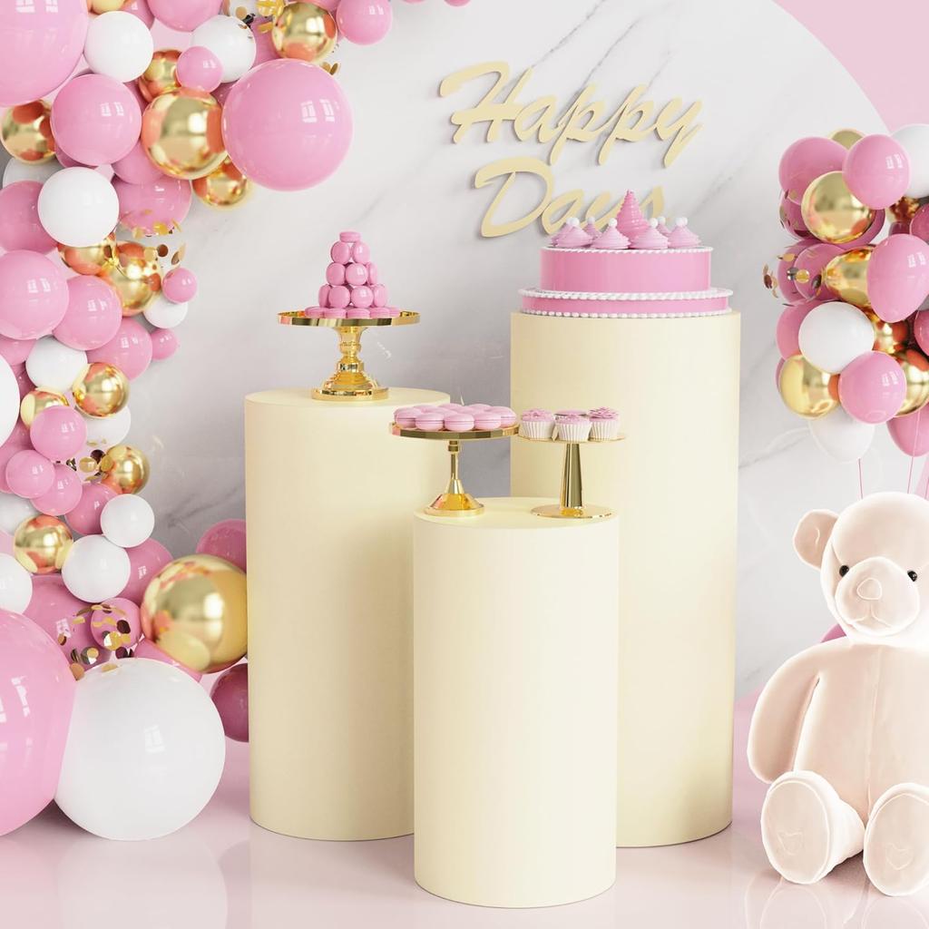 3 st Spandex Cylinder Ståöverdrag för Cylinder Piedestalöverdrag Sockelstativ Pelaröverdrag för Födelsedagsfest Bröllopsrekvisita Dekor