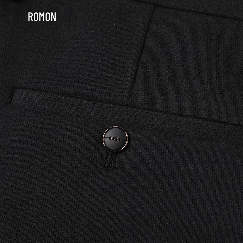 Romon Men's Wool Blend Knitted Straight-Leg Casual Pants