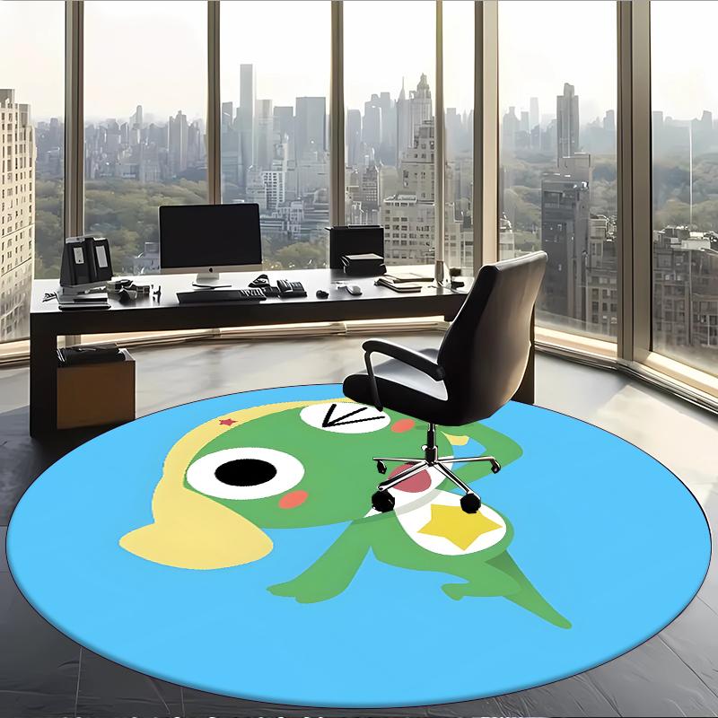 Keroro (5) Round Office Rug Decorative Floor Rug for Office Bedroom Living Room and Home Space