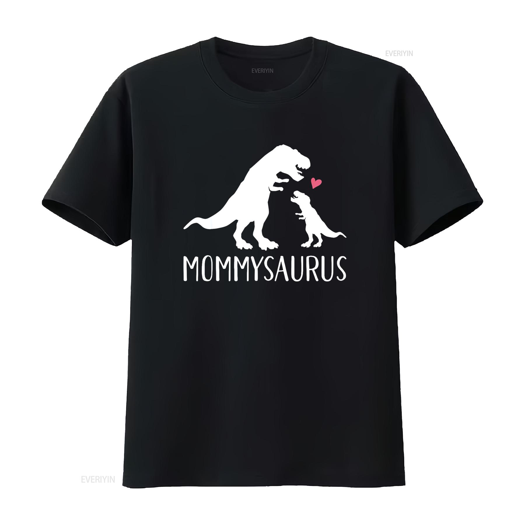 

Mommysaurus mom and baby dinosaur T Shirt vintage Washed designer clothes homme Top For Everyday Wear Versatile fashion Soft 4XL