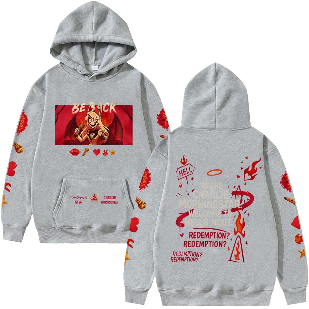 Charlie Morningstar Hoodie HazbinHotel Oversized Unisex Streetwear Funny Cartoon Print Pullovers  Gift Idea Tops Clothing Unisex