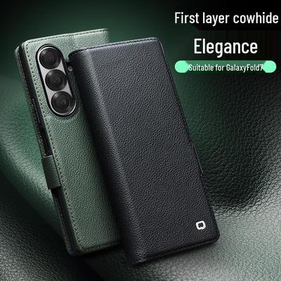 Chali Genuine Leather Magnetic Flip Case for Samsung Galaxy Z Fold7