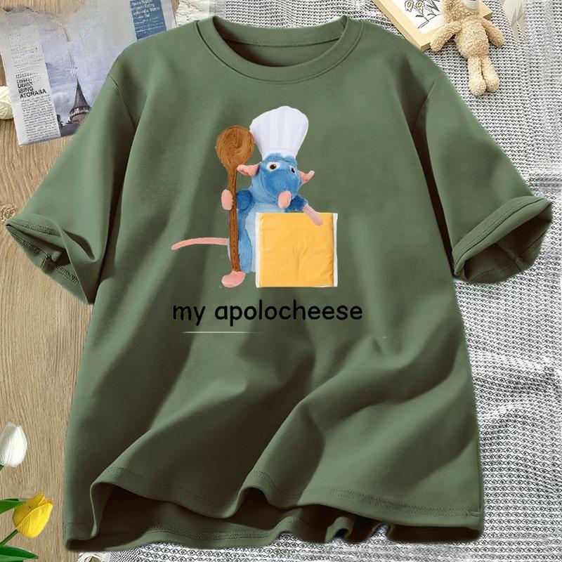 Funny Rat Plush Cheese Meme Tshirt Cotton Rat Graphic T Shirts Women Unisex Fashion O Neck Tee Shirt Casual Short Sleeve Tshirt