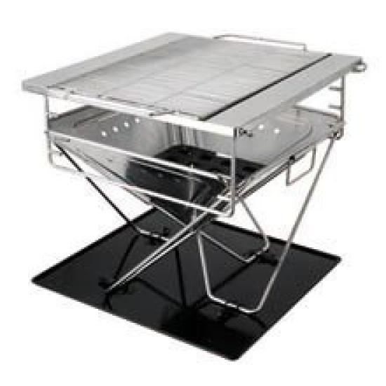 Large Size Campfire Grill Complete Set Including Charcoal and with Carrying Bed, Grill, Bridge, Plate, Bag, Bag.