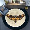 Death Moth Round Carpet Gothic Skull Round Floor Mat Butterfly Moon Living Room Carpets Bathroom Kitchen Area Rug Doormat Decor