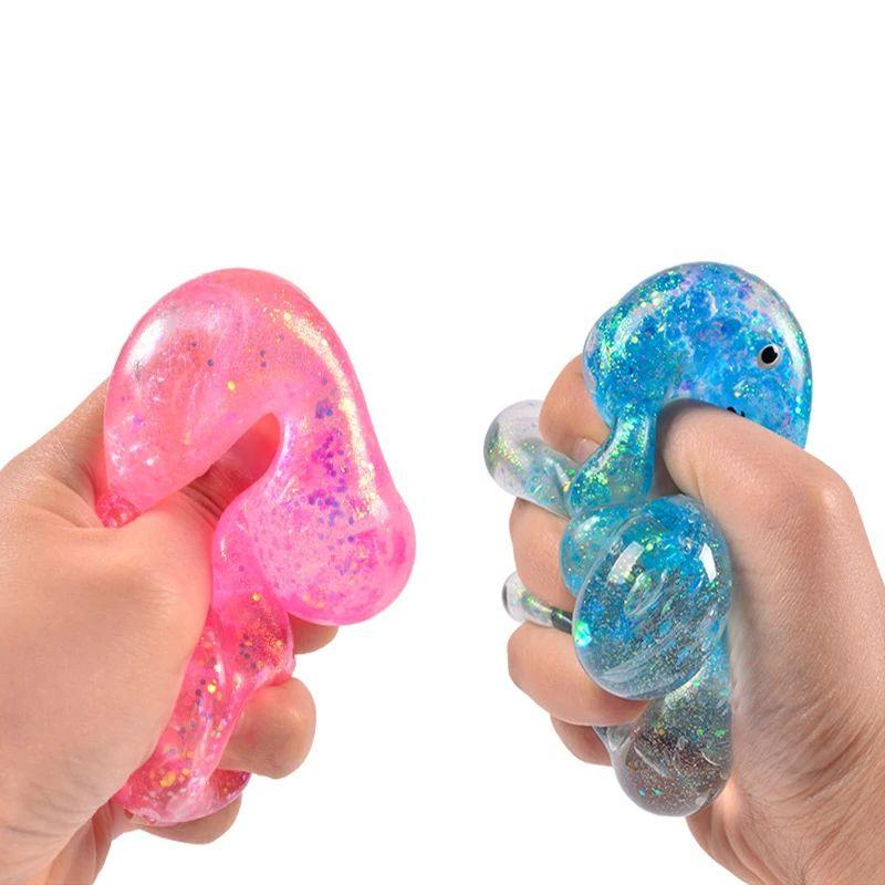 Fidget Bear Toy Squid Sparkling Soft Candy Bear Needoh Cute Animal Anti Stress Soft Resting Squeezing Toy Pinching