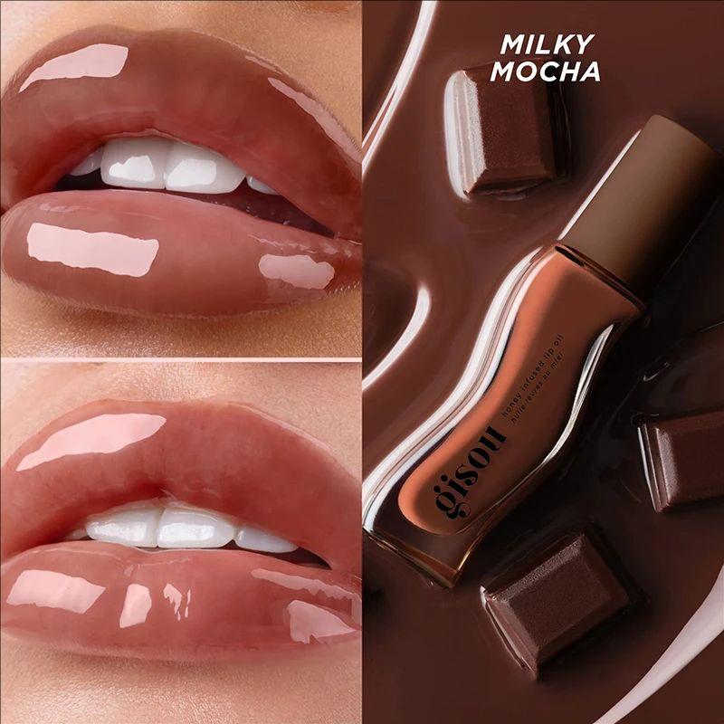 Gisou New Autumn Winter Limited Edition Long-lasting Moisturizing Lip Oil Gloss Care Lips Plumping Exfoliating Milky Mocha Gloss