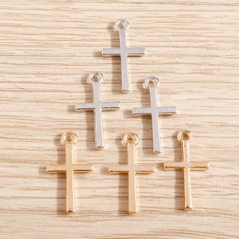 80pcs 10*18mm Small Cross Charms Pendants DIY Jewelry Findings Making Religion Charms for Earrings Necklaces Handmade Craft