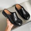 Sommer Herbst Neue Designer Mules für Herren Schwarz Mode Lässig Große Größe Halbschuhe Herren Oberbekleidung Rindsleder Schuhe Mann