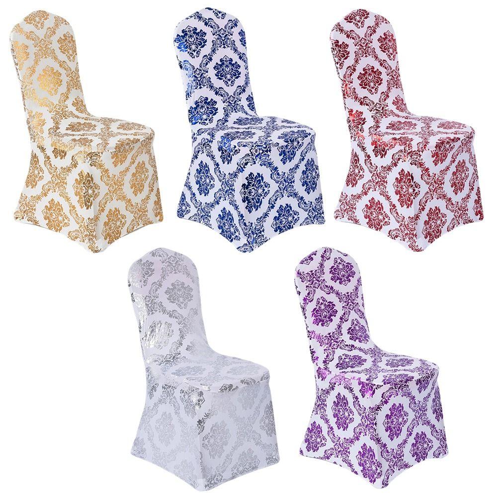 Removable Decorative Slipcovers Bronzing Gold Elastic Chair Cover Decor Chair Covers  Wedding
