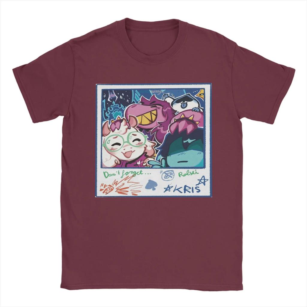 Men's T-Shirts The Fun Gang Polaroid Deltarune Game Hipster Cotton Tees Short Sleeve  T Shirt Round Collar Tops Summer
