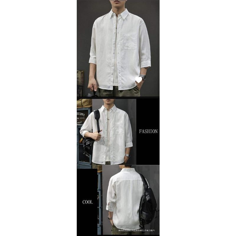 Men S Short Sleeve Solid Color Casual Summer Loose Fit Shirt
