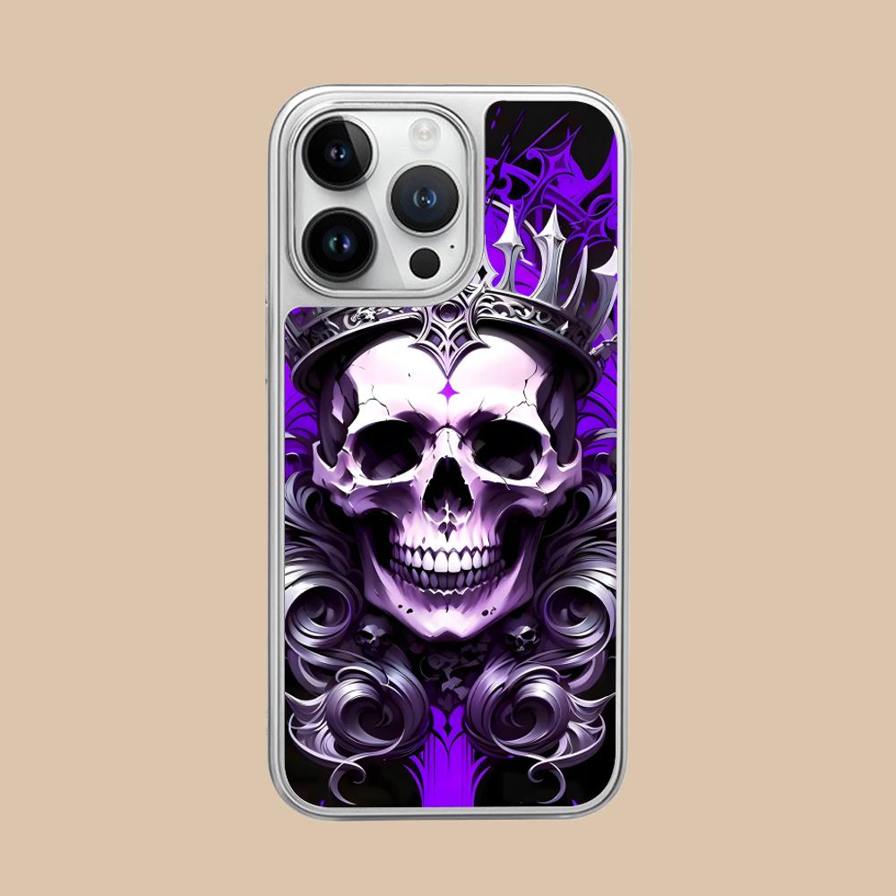 

Silver Skull Silver Plating Mobile Phone Case for iPhone 17 16 15 14 13 12 11 Air Pro Max Plus Colorful Cover iPhone 11