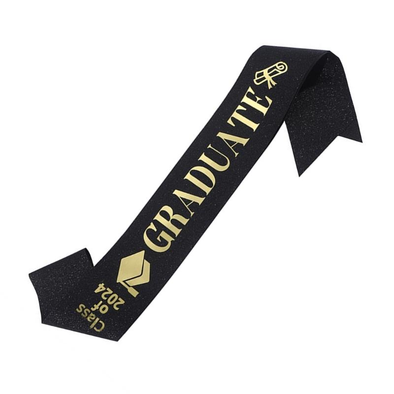 Black Color Graduation Stole Happy Graduation Party Sash Comfortable Graduation Sash for Teens College Photography Use